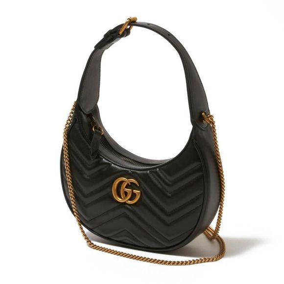 Gucci Shoulder Bag GG Marmont Handbag Black Ladies - Picture 1 of 9